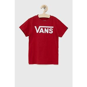 Detské bavlnené tričko Vans červená farba, s potlačou vyobraziť