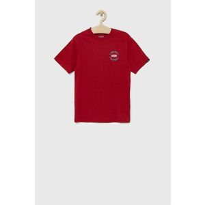 Detské bavlnené tričko Vans červená farba, s potlačou vyobraziť