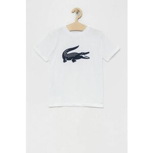 Detské tričko Lacoste biela farba, s potlačou vyobraziť