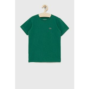 Detské tričko Lacoste zelená farba, jednofarebné vyobraziť