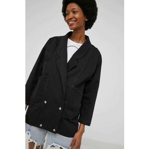 Bavlnená rifľová bunda Answear Lab čierna farba, vyobraziť
