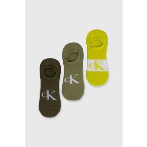 Ponožky Calvin Klein (3-pak) pánske, zelená farba vyobraziť