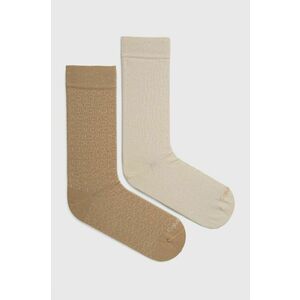 Ponožky Calvin Klein (2-pak) pánske, hnedá farba vyobraziť
