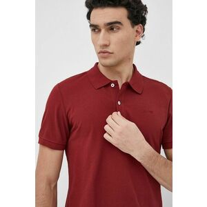 Bavlnené polo tričko Geox bordová farba, jednofarebné vyobraziť