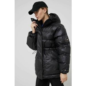 Športová bunda adidas by Stella McCartney čierna farba, zimná, oversize vyobraziť