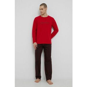 Pyžamo Calvin Klein Underwear pánska, červená farba, vzorovaná vyobraziť