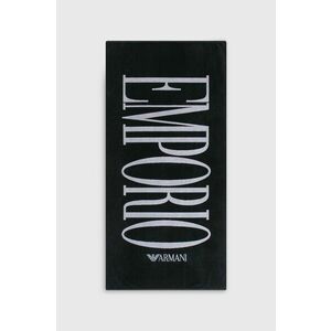 Bavlnený uterák Emporio Armani Underwear čierna farba vyobraziť