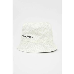 Obojstranný bavlnený klobúk Tommy Hilfiger béžová farba, bavlnený vyobraziť