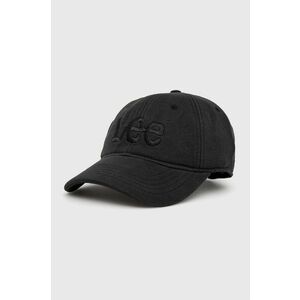 Bavlnená čiapka Lee čierna farba, s nášivkou vyobraziť