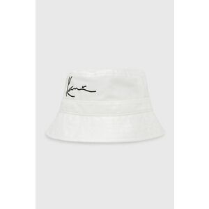 Bavlnený klobúk Karl Kani biela farba, bavlnený vyobraziť