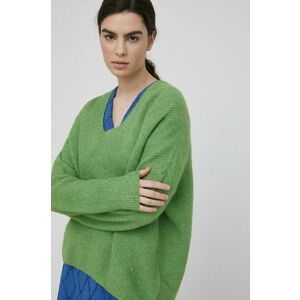Vlnený sveter Mos Mosh dámsky, zelená farba, vyobraziť