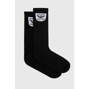 Ponožky Emporio Armani Underwear (2-pak) pánske, čierna farba vyobraziť