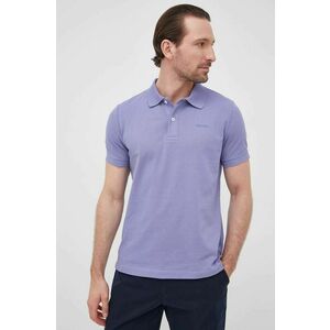 Bavlnené polo tričko Geox fialová farba, jednofarebné vyobraziť