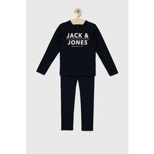 Detské bavlnené pyžamo Jack & Jones tmavomodrá farba, s potlačou vyobraziť