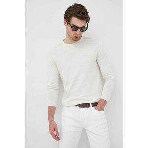 Bavlnený sveter Selected Homme pánsky, béžová farba, tenký, vyobraziť