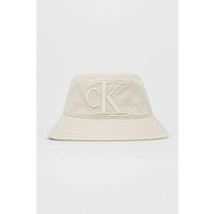 Bavlnený klobúk Calvin Klein Jeans béžová farba, bavlnený vyobraziť