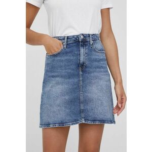 Rifľová sukňa Calvin Klein Jeans mini, rovný strih vyobraziť