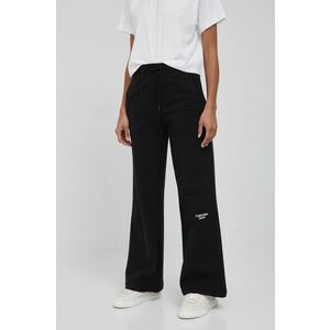 Bavlnené nohavice Calvin Klein Jeans dámske, čierna farba, jednofarebné vyobraziť