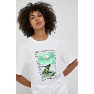 Bavlnené tričko Armani Exchange biela farba, vyobraziť