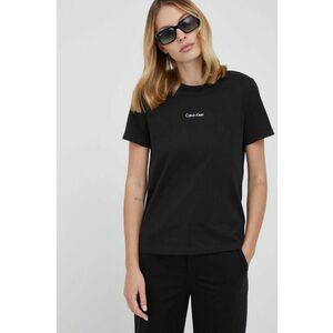 Bavlnené tričko Calvin Klein čierna farba, vyobraziť