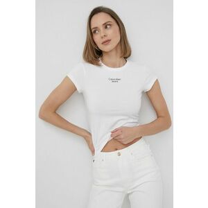 Tričko Calvin Klein Jeans dámske, biela farba, vyobraziť