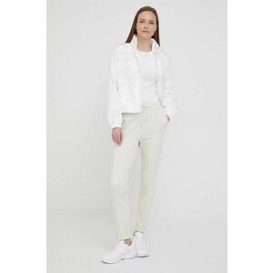 Bunda Calvin Klein Jeans dámska, biela farba, prechodná, vyobraziť