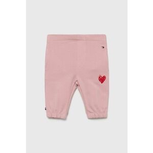 Detské nohavice Tommy Hilfiger ružová farba, s potlačou vyobraziť