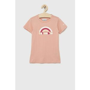 Detské bavlnené tričko Columbia ružová farba, vyobraziť