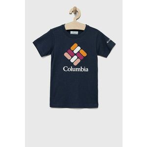 Detské bavlnené tričko Columbia tmavomodrá farba, vyobraziť