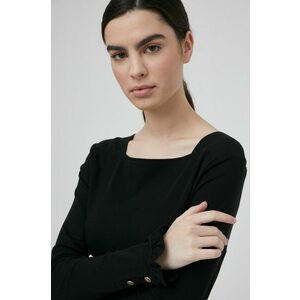 Tričko s dlhým rukávom Lauren Ralph Lauren dámsky, čierna farba, vyobraziť