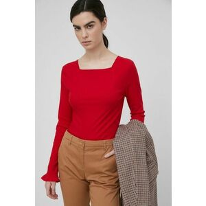 Tričko s dlhým rukávom Lauren Ralph Lauren dámsky, červená farba, vyobraziť