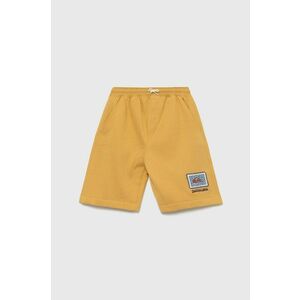Detské krátke nohavice Quiksilver žltá farba, nastaviteľný pás vyobraziť