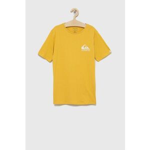 Detské bavlnené tričko Quiksilver žltá farba, s potlačou vyobraziť