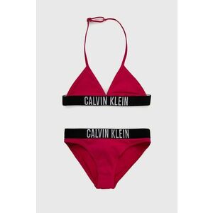 Detské plavky Calvin Klein Jeans ružová farba vyobraziť