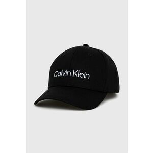 Čiapka Calvin Klein čierna farba, s nášivkou vyobraziť
