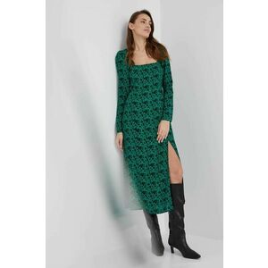 Šaty Answear Lab zelená farba, midi, áčkový strih vyobraziť