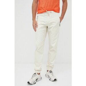 Bavlnené nohavice Sisley pánske, béžová farba, jogger vyobraziť