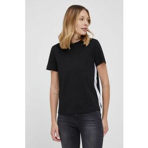 Bavlnené tričko Calvin Klein Jeans čierna farba, vyobraziť
