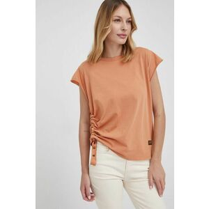 Bavlnené tričko G-Star Raw oranžová farba, vyobraziť