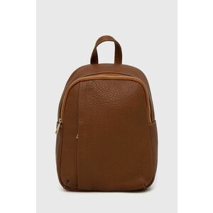Kožený ruksak Answear Lab dámsky, hnedá farba, malý, jednofarebný vyobraziť