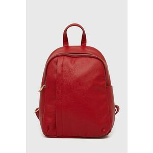 Kožený ruksak Answear Lab dámsky, červená farba, malý, jednofarebný vyobraziť