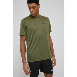 Tréningové tričko adidas zelená farba, jednofarebné vyobraziť