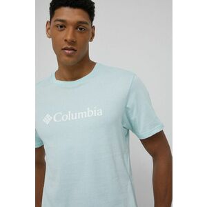 Bavlnené tričko Columbia tyrkysová farba, s potlačou vyobraziť