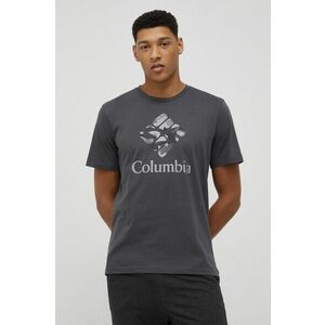 Bavlnené tričko Columbia 1888813.-106, šedá farba, s potlačou vyobraziť