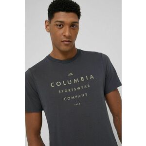 Bavlnené tričko Columbia šedá farba, s potlačou vyobraziť