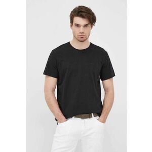 Bavlnené tričko Boss čierna farba, jednofarebné vyobraziť