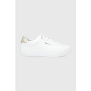 Topánky Pepe Jeans Adams Croco biela farba, vyobraziť