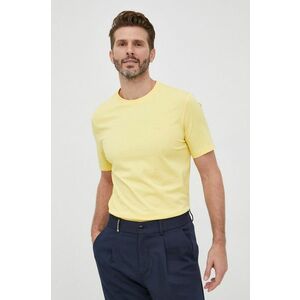 Bavlnené tričko Boss žltá farba, jednofarebné vyobraziť