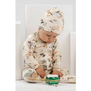 Detská čiapka Jamiks béžová farba biela, z tenkej pleteniny, vyobraziť