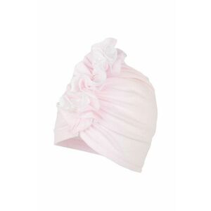 Detská čiapka Jamiks ružová farba biela, z tenkej pleteniny, vyobraziť